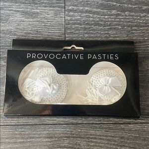 White Sequin Pasties with Bows